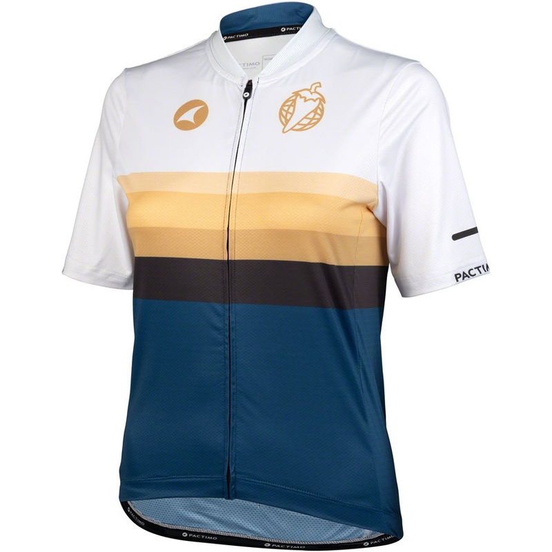 Salsa Latitude Womens Jersey - White Navy Blue Black  w/ Stripes Medium