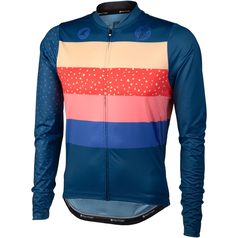 Salsa Team Polytone Mens Long Sleeve Jersey - Dark Blue w/ Stripes Small