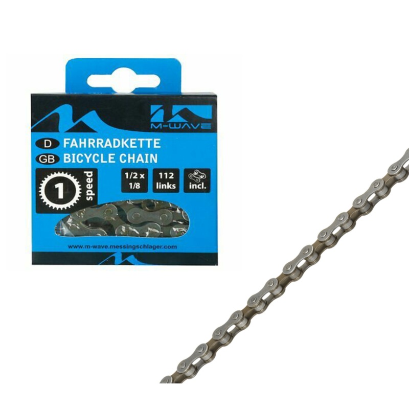 KMC Single Speed Chain 1/2 x 1/8" Single Speed Bike 112 Link BMX Fixie Sturmey