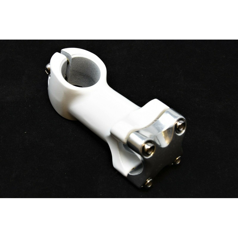 1 1/8" ALLOY WHITE 80mm SHORT REACH A-HEAD HANDLEBAR STEM 4 BOLT CLAMP 15 DEGREE