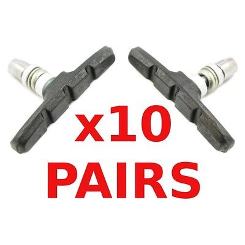 10 PAIRS BRAKE BLOCKS-BRAKE SHOES FOR MTB V BRAKES WHOLESALE JOB LOT BS27BK