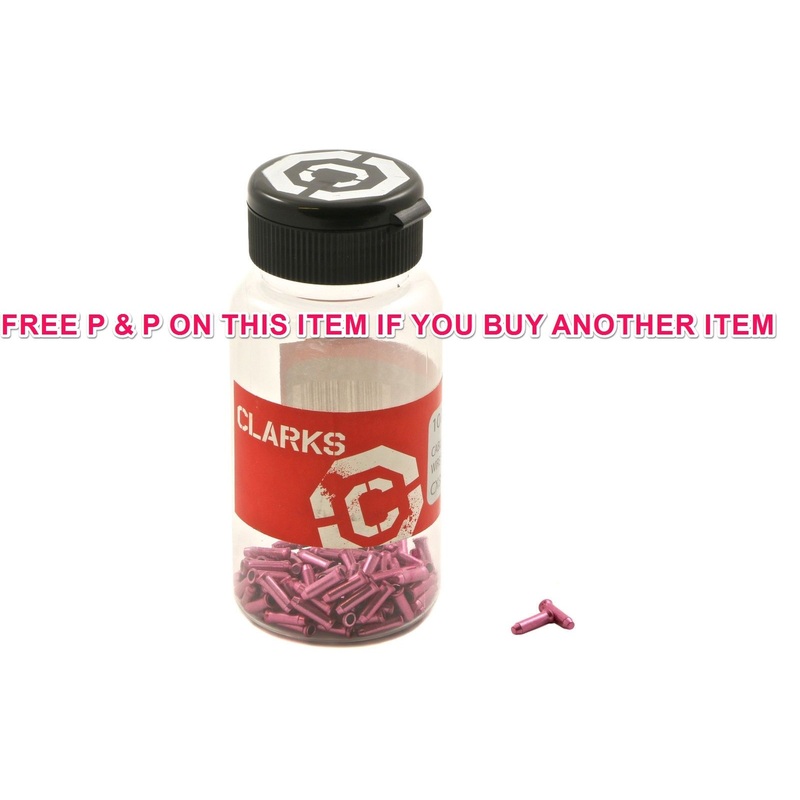 100x CLARKS PINK COLOUR BRAKE-GEAR DERAILLEUR CABLE END TIDY CRIMPS CAPS CX88DP