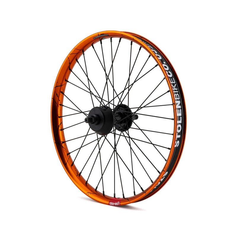 20" RAMPAGE PRO STREET REAR CASSETTE WHEEL, ORANGE / BLACK SPLATTER