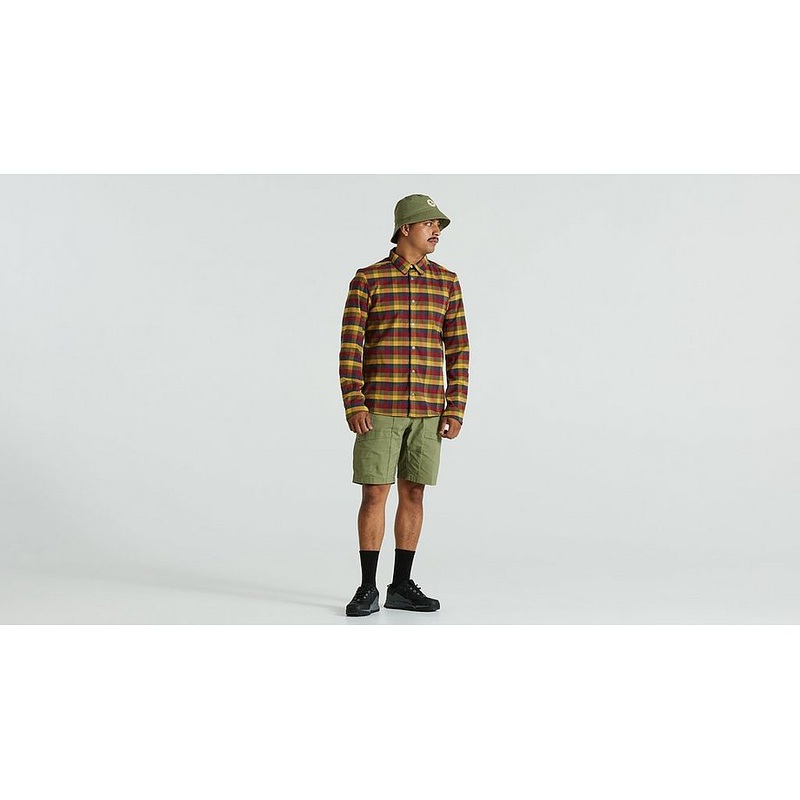 Specialized s/f riders flannel shirt ls men multi flag check xxl