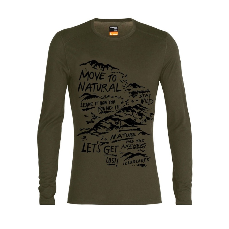 Icebreaker 200 Oasis Travel Diaries Mens LS Crewe
