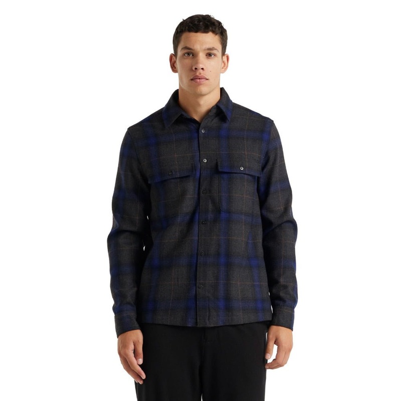 Icebreaker Dawnder Mens LS Flannel Plaid Shirt